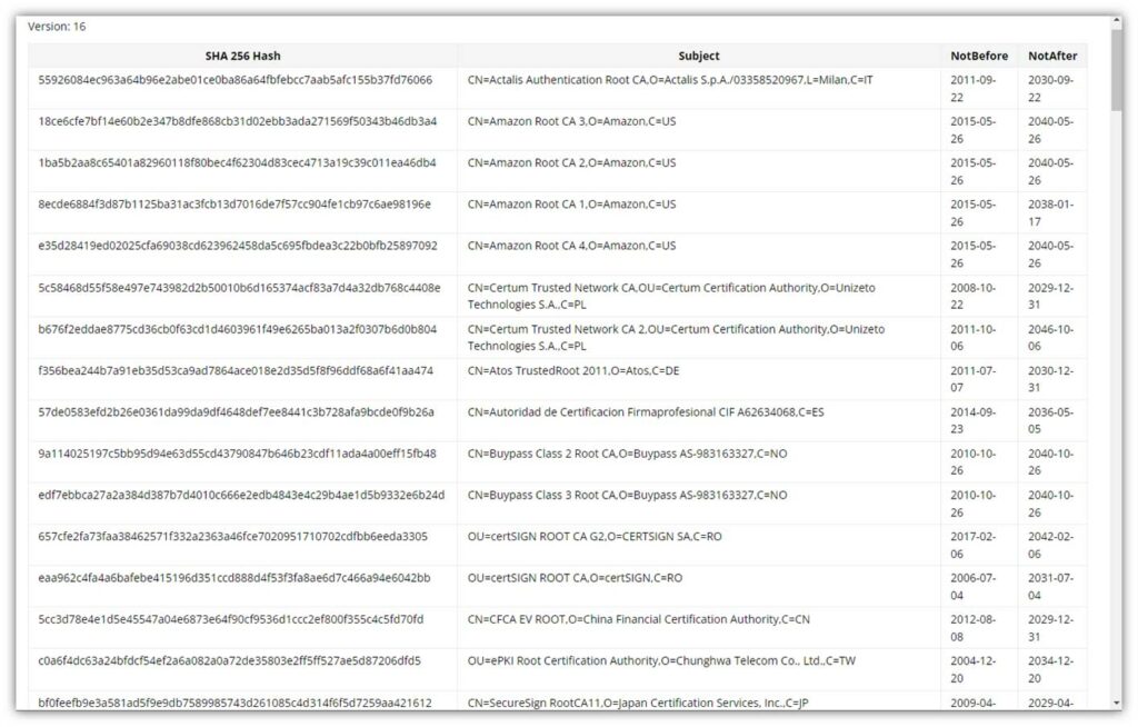 Google Chrome浏览器中提供的Root Store信息片段.jpg
